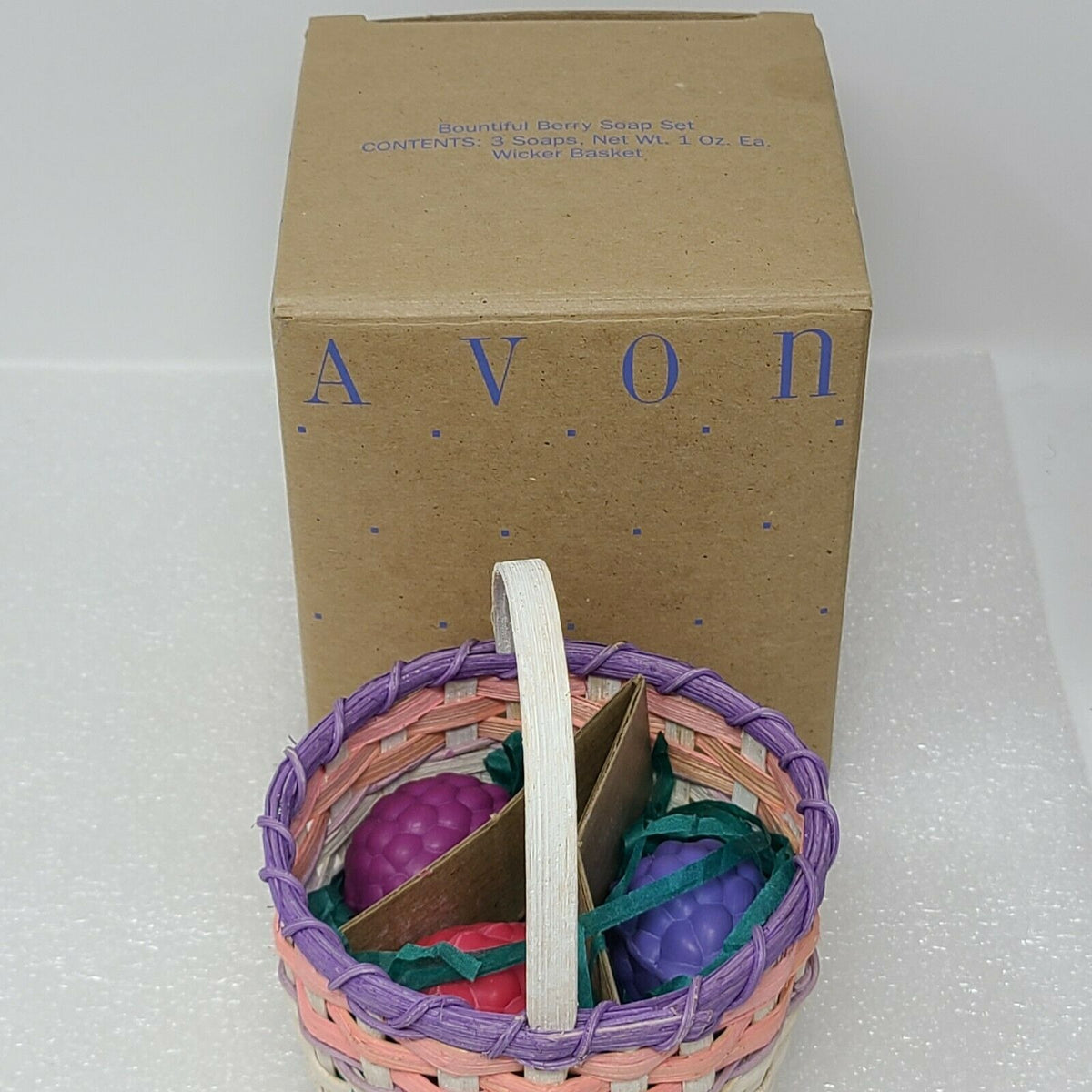 Vintage Avon Bountiful Berry Soap Set With Wicker Basket The Gift Collection