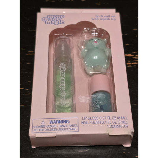 More Than Magic Lip Gloss & Nail Polish Set With Squish Toy 3-Piece Gift Set