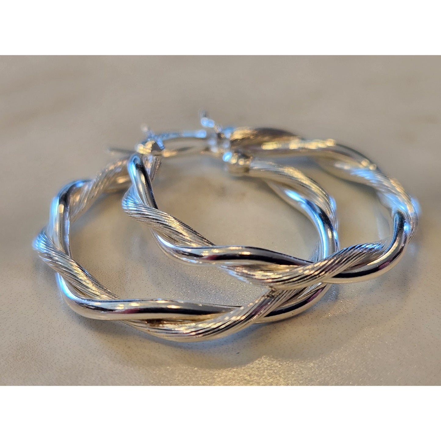 Sterling Silver Braided Hoop Earrings