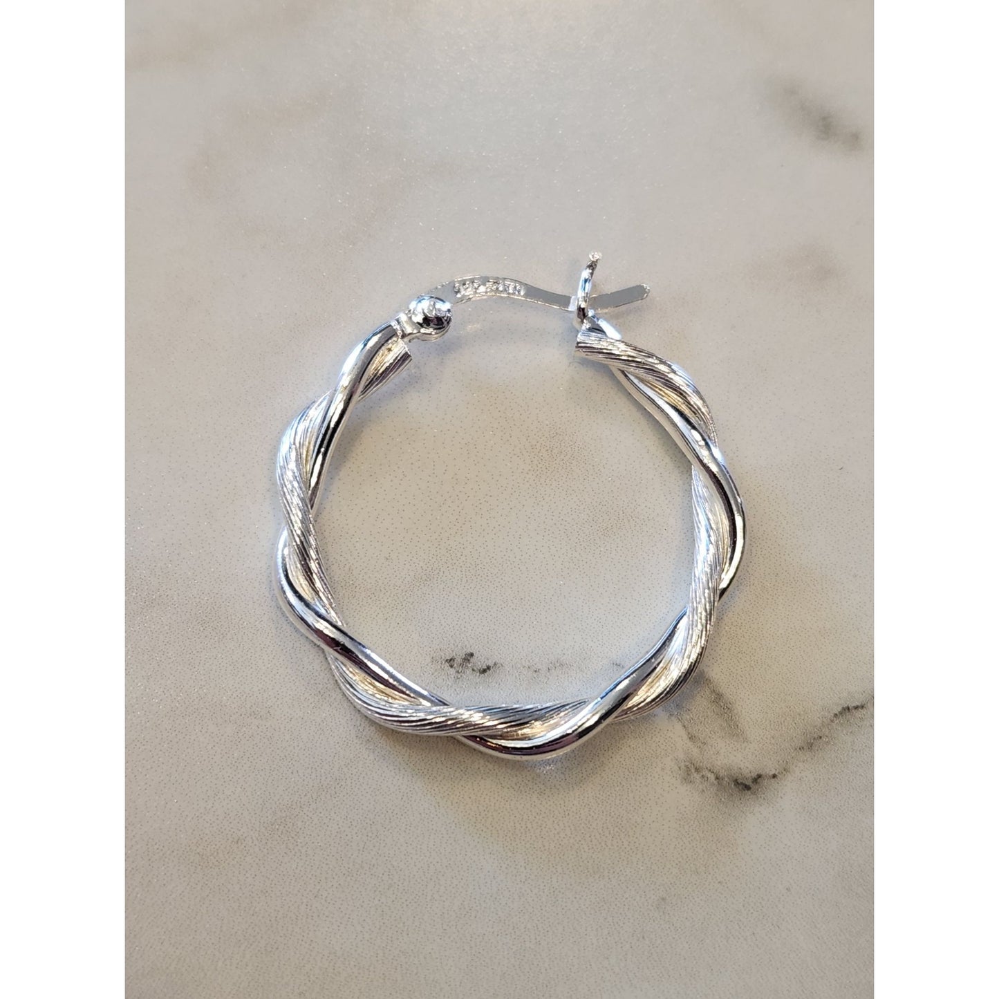 Sterling Silver Braided Hoop Earrings