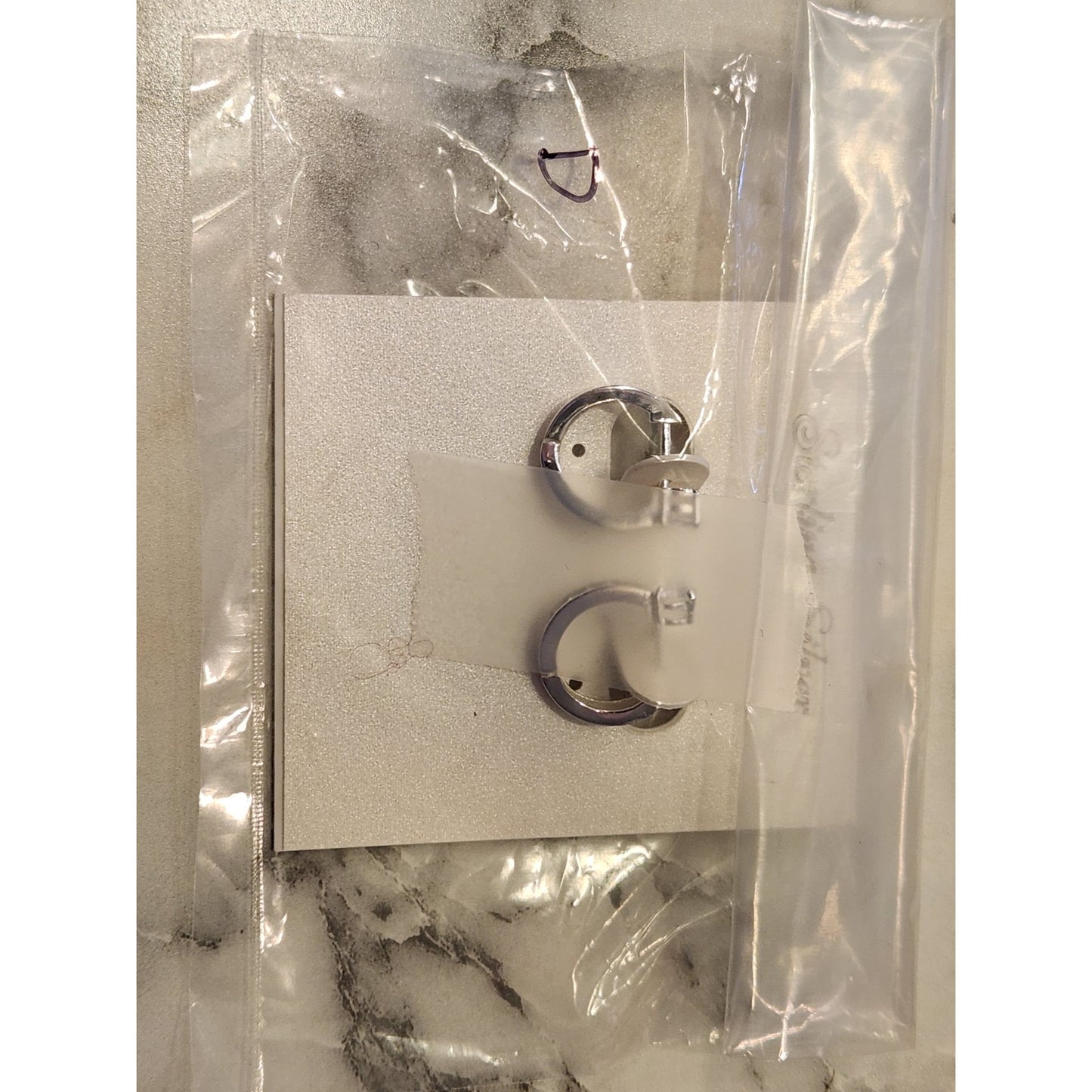 Sterling Silver Hoop Earrings With Cubic Zirconia Accents