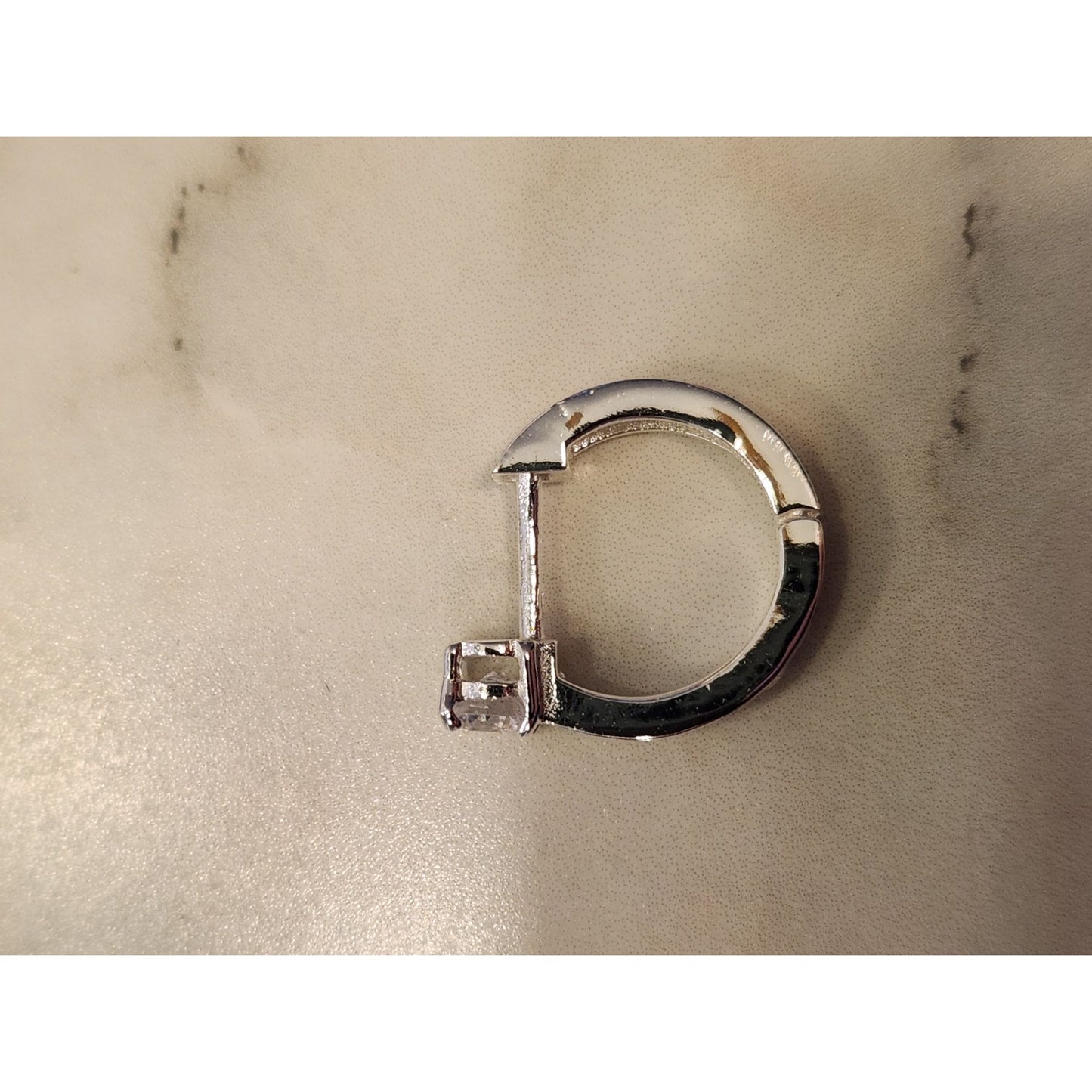 Sterling Silver Hoop Earrings With Cubic Zirconia Accents