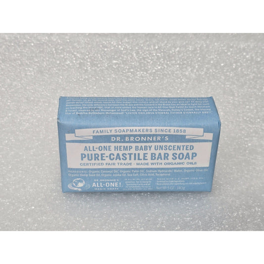 Dr. Bronners All-One Baby Unscented Pure-Castile Bar Soap 5 Oz