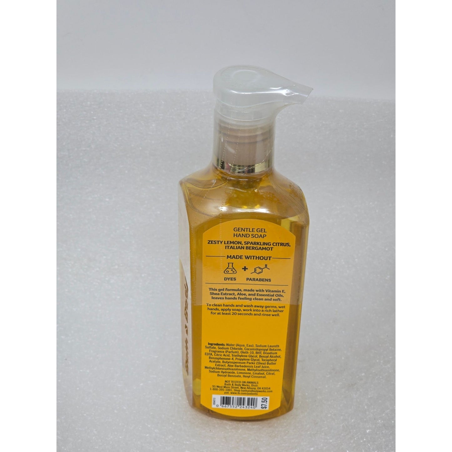Bath & Body Works White Barn Kitchen Lemon Gentle Gel Hand Soap 8 Fl Oz With Essential Oils