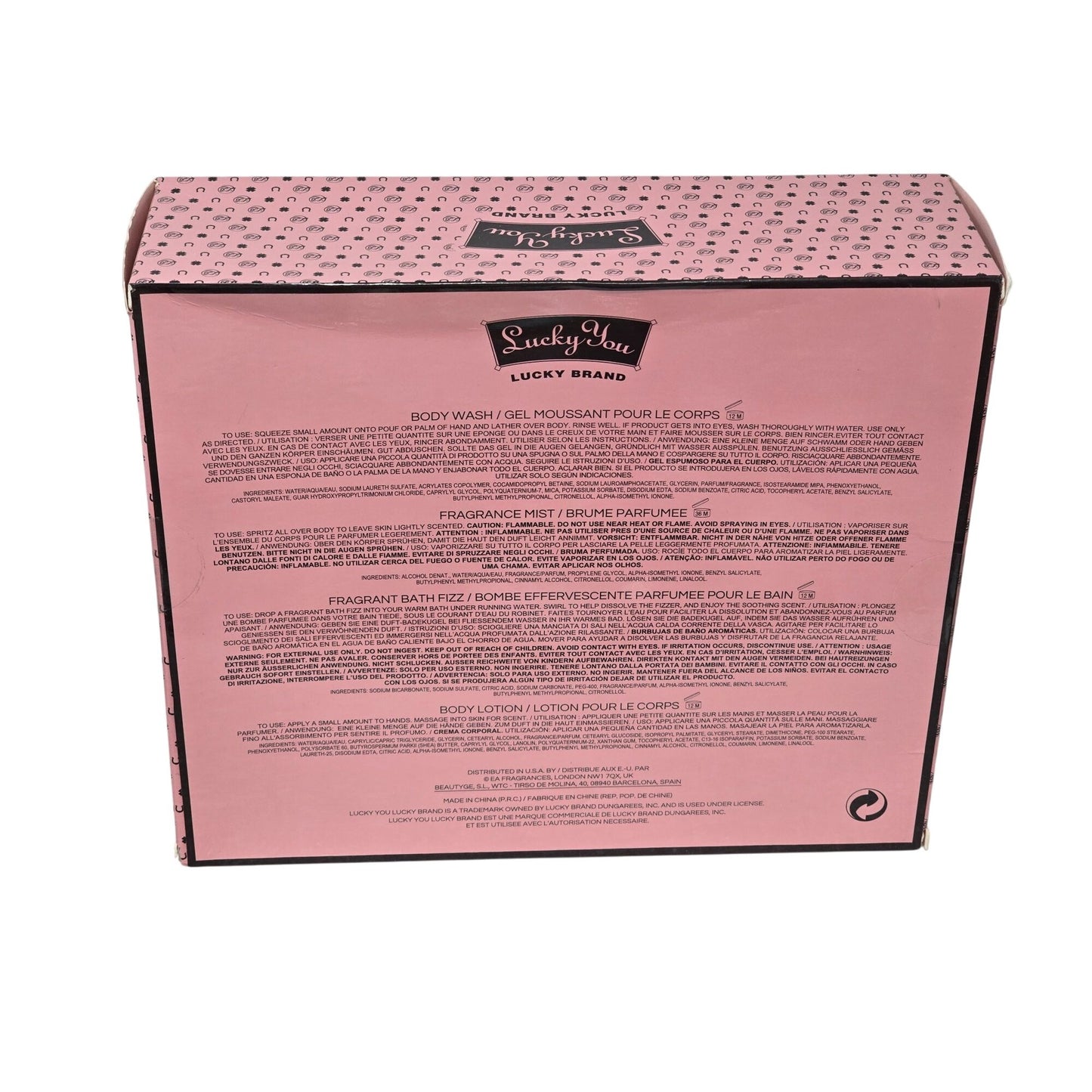 Lucky You Fragrance Gift Set Body Wash Fragrance Mist Lotion & Bath Fizz