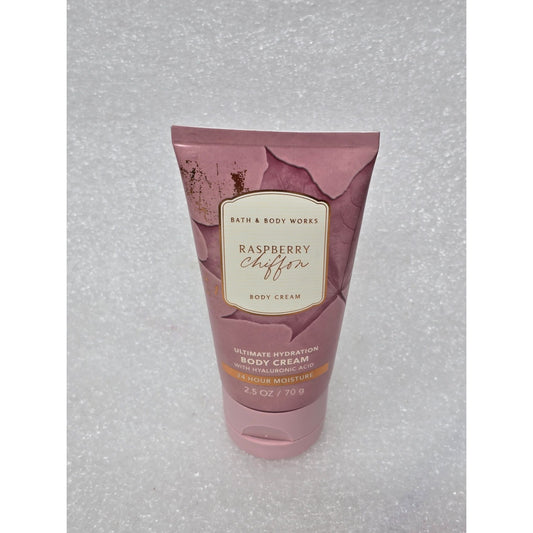 Bath & Body Works Raspberry Chiffon Body Cream 2.5 Oz With Hyaluronic Acid