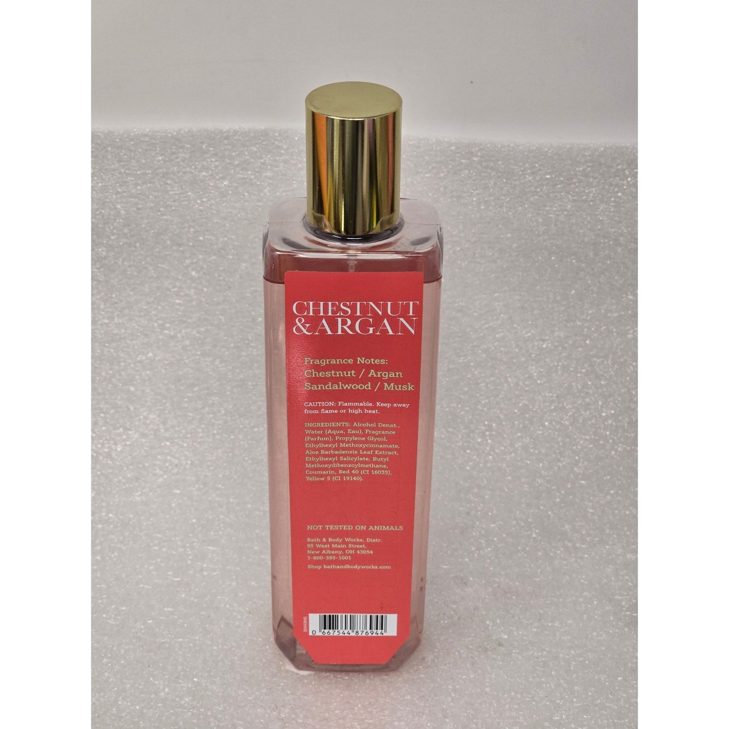 Chestnut & Argan Fine Fragrance Mist By Bath & Body Works 8 Fl Oz Gold Cap