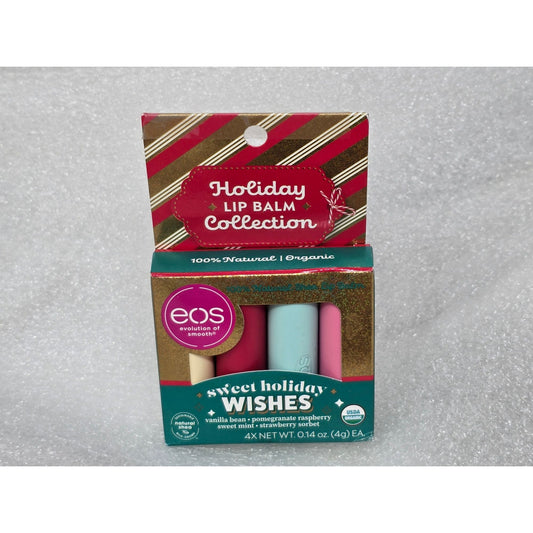 EOS Holiday Lip Balm Collection Sweet Holiday Wishes 4 Pk Pomegranate Raspberry
