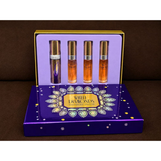 Elizabeth Taylor White Diamonds 4 Piece Perfume Spray Gift Set Purse Atomizer