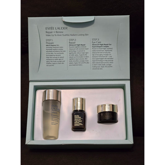 Estée Lauder Repair + Renew Skincare Gift Set Micro Essence Serum Eye Complex