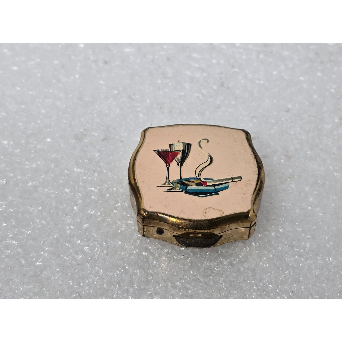 Vintage Stratton Pocket Ashtray Gold Tone Cigarette Cocktail Made In England