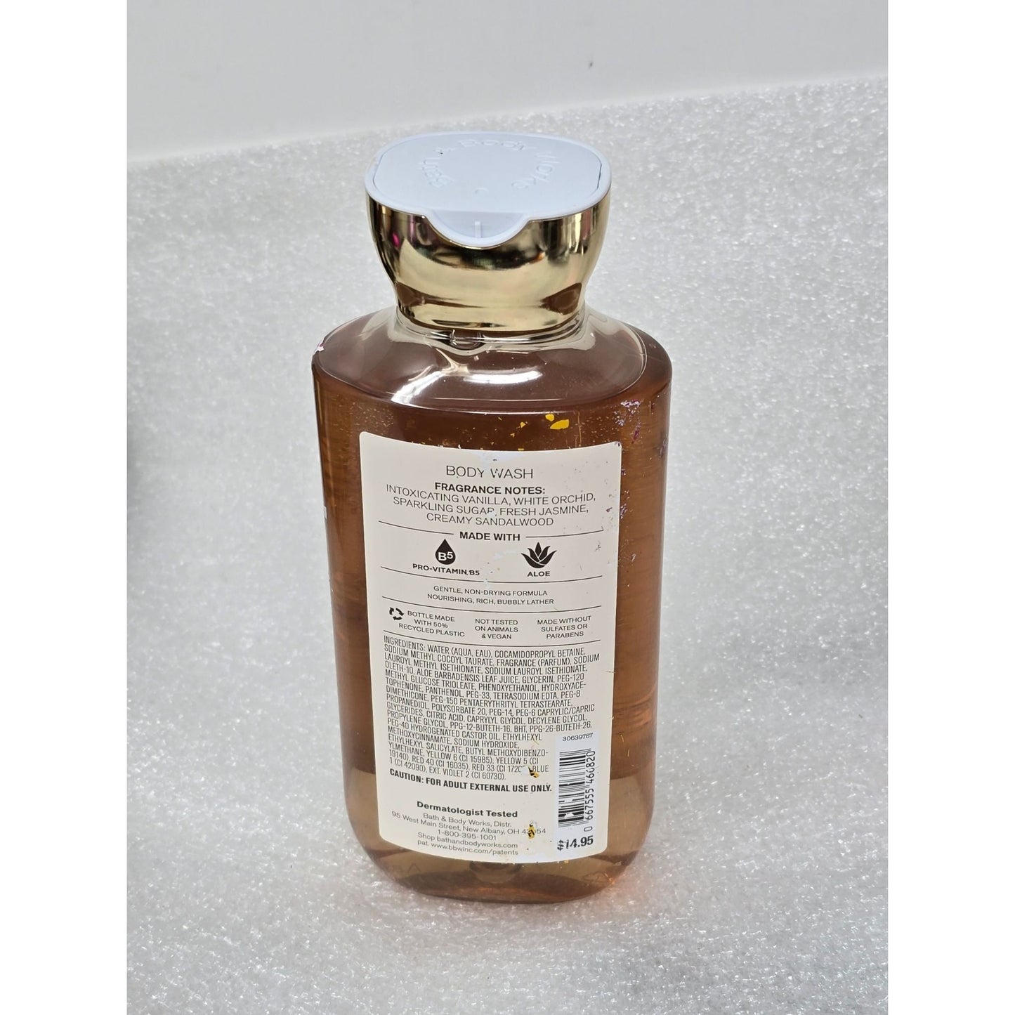 Bath & Body Works Warm Vanilla Sugar Body Wash 10 Oz With Pro-Vitamin B5 & Aloe