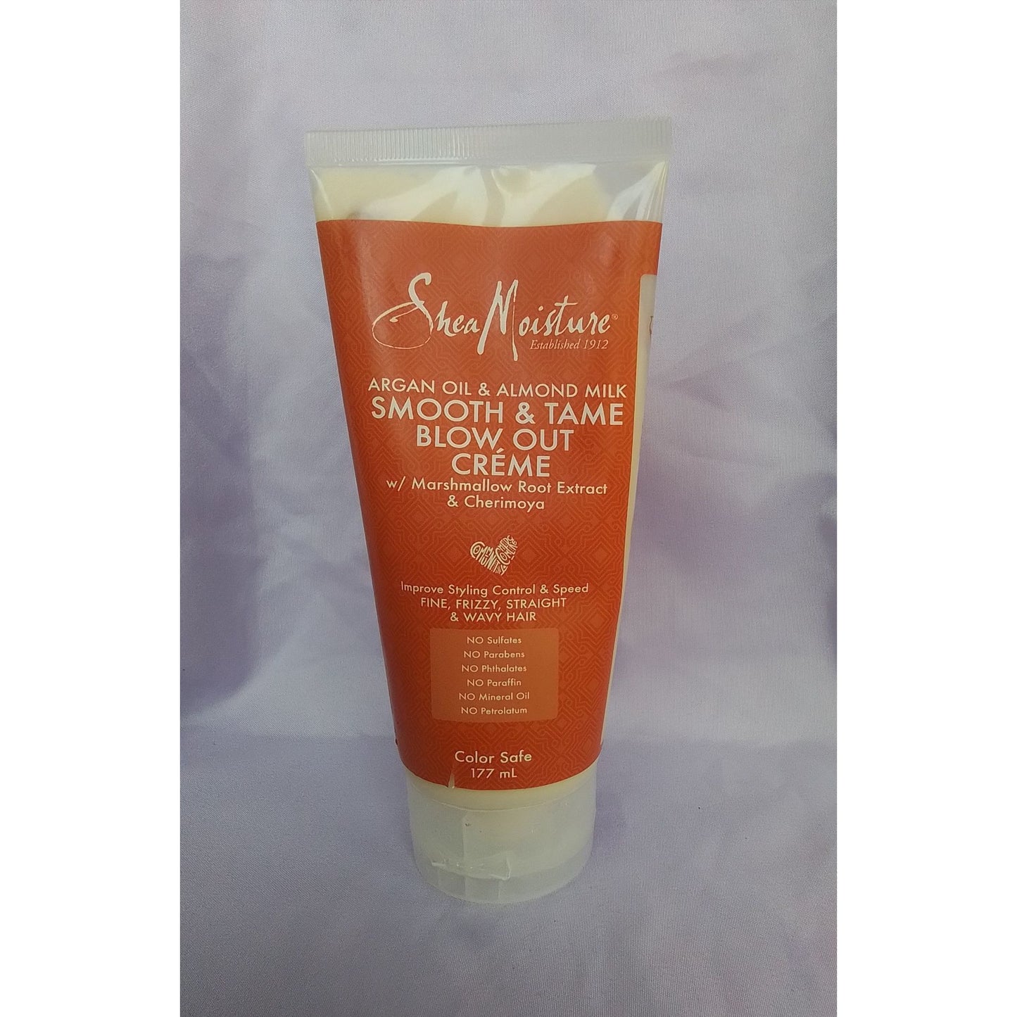 Shea Moisture Smooth & Tame Blow Out Crème  Argan Oil & Almond Milk  177 mL