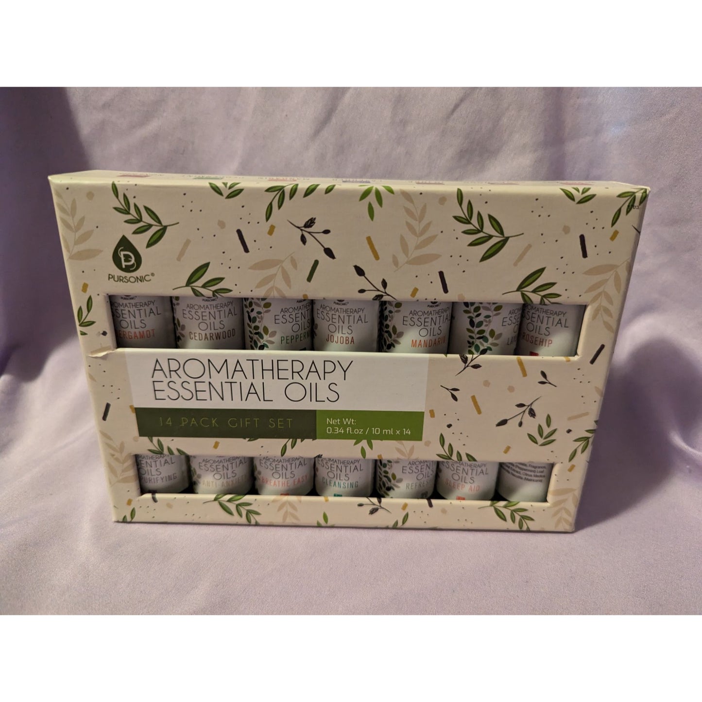 Pursonic Aromatherapy Essential Oils 14-Pack Gift Set Relaxing Purifying Scents