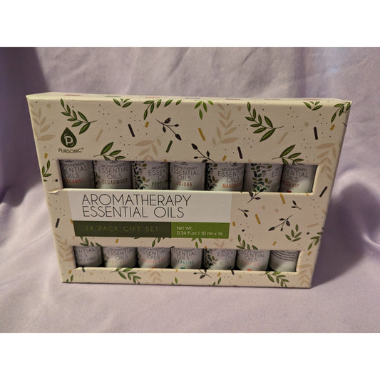 Pursonic Aromatherapy Essential Oils 14-Pack Gift Set Relaxing Purifying Scents