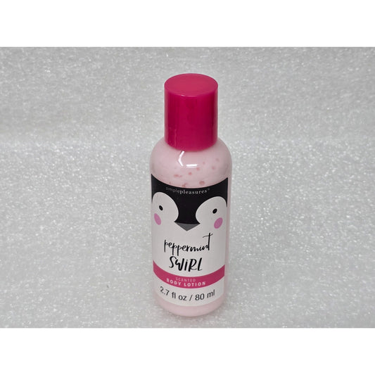Simple Pleasures Peppermint Swirl Scented Body Lotion 2.7 Fl Oz Travel Size