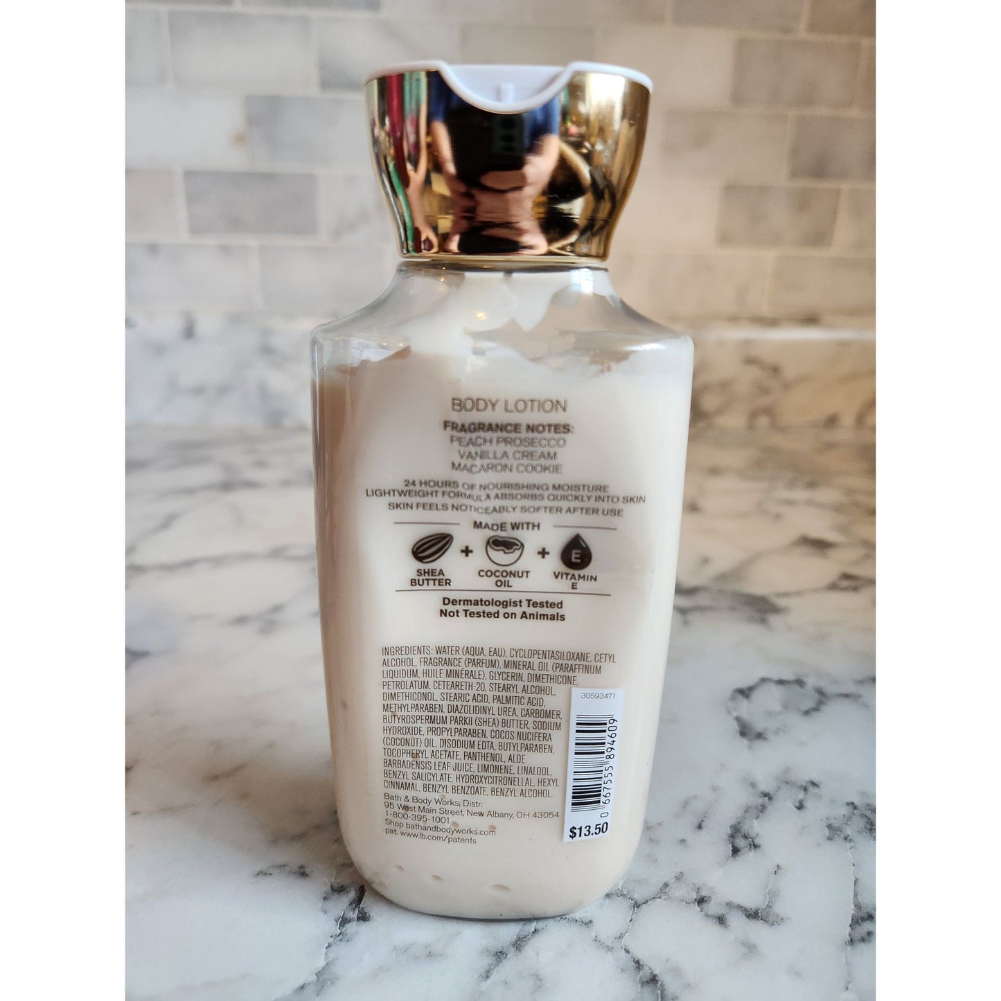 Bath & Body Works Peach Prosecco Macaron Body Lotion Shea Butter & Vitamin E