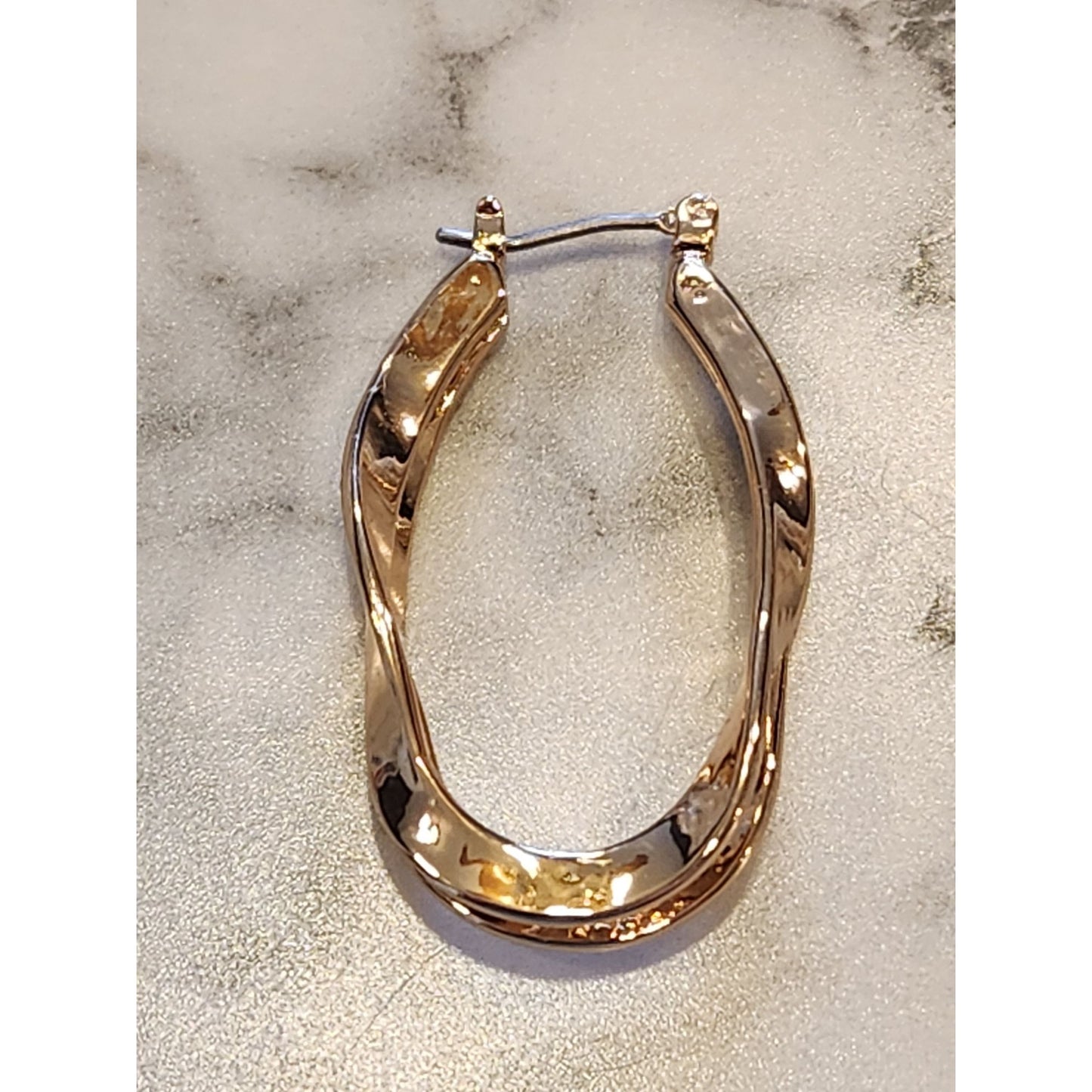 Gloria Vanderbilt Gold-Tone Twisted Oval Hoop Earrings