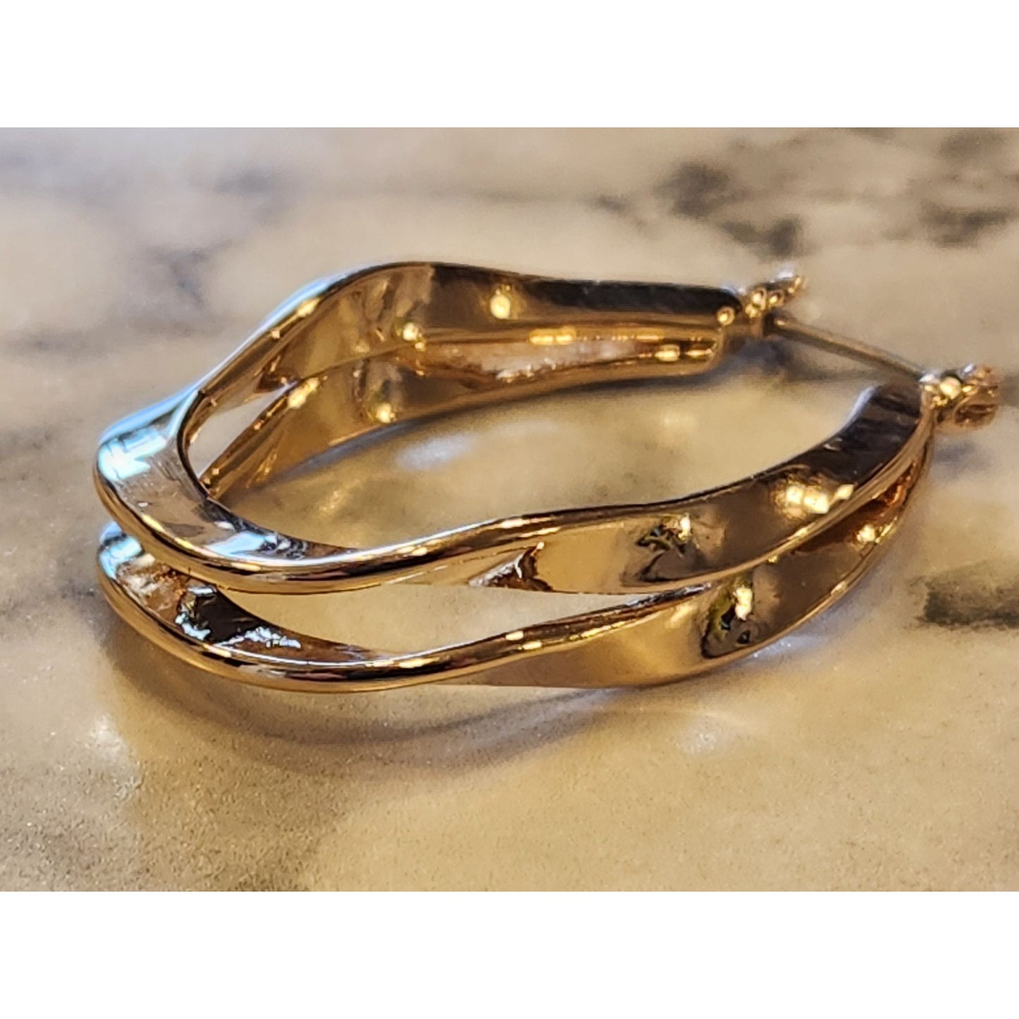 Gloria Vanderbilt Gold-Tone Twisted Oval Hoop Earrings