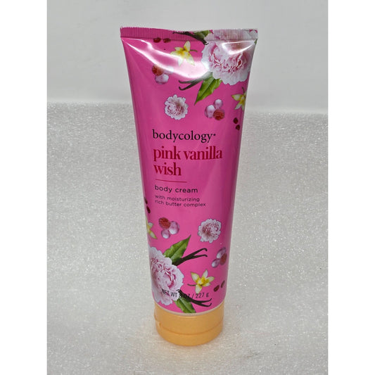 Bodycology Pink Vanilla Wish Body Cream With Moisturizing Rich Butter Complex 8 Oz