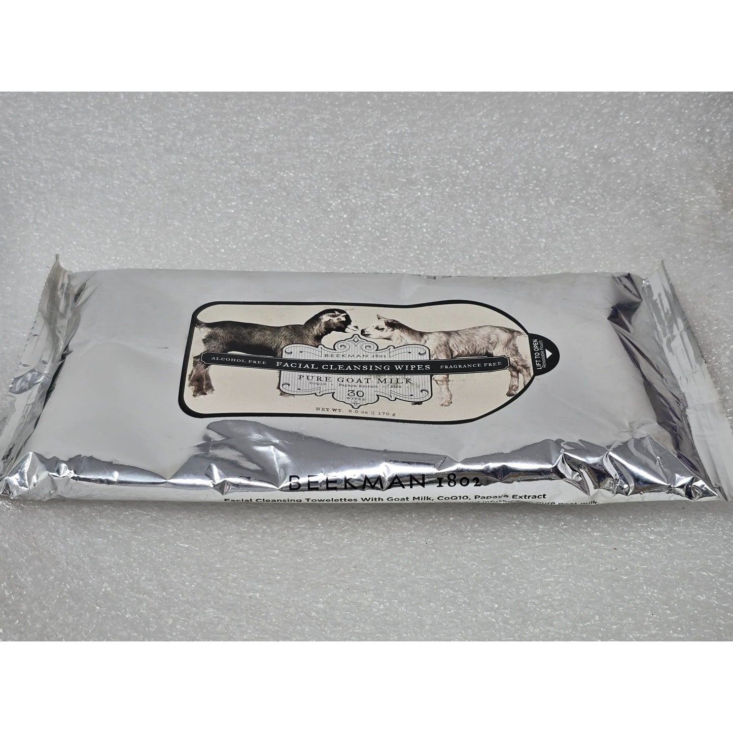 Beekman 1802 Facial Cleansing Wipes With Goat Milk Alcohol & Fragrance Free