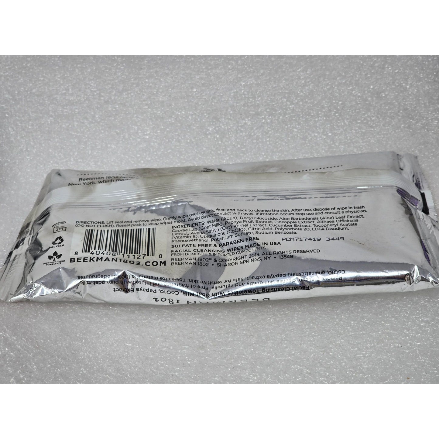 Beekman 1802 Facial Cleansing Wipes With Goat Milk Alcohol & Fragrance Free