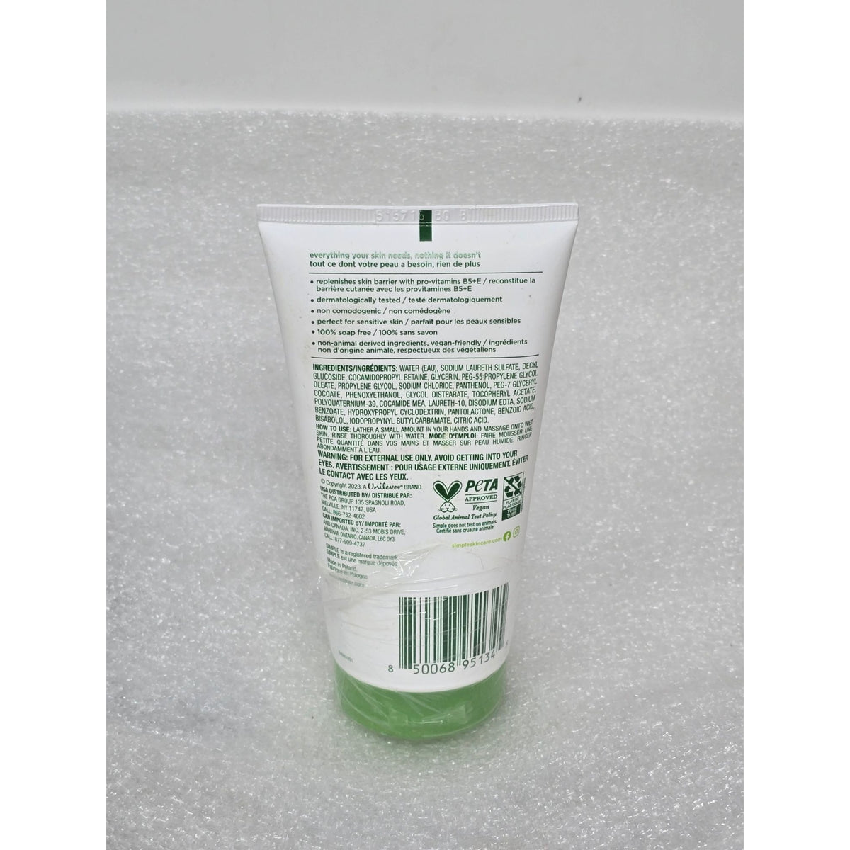 Simple Kind To Skin Moisturising Facial Wash 5.1 Oz. Dermatologist-Tested