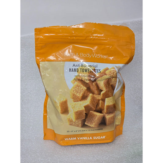 Bath & Body Works Anti-Bacterial Hand Towelettes Warm Vanilla Sugar Aloe 20 ct