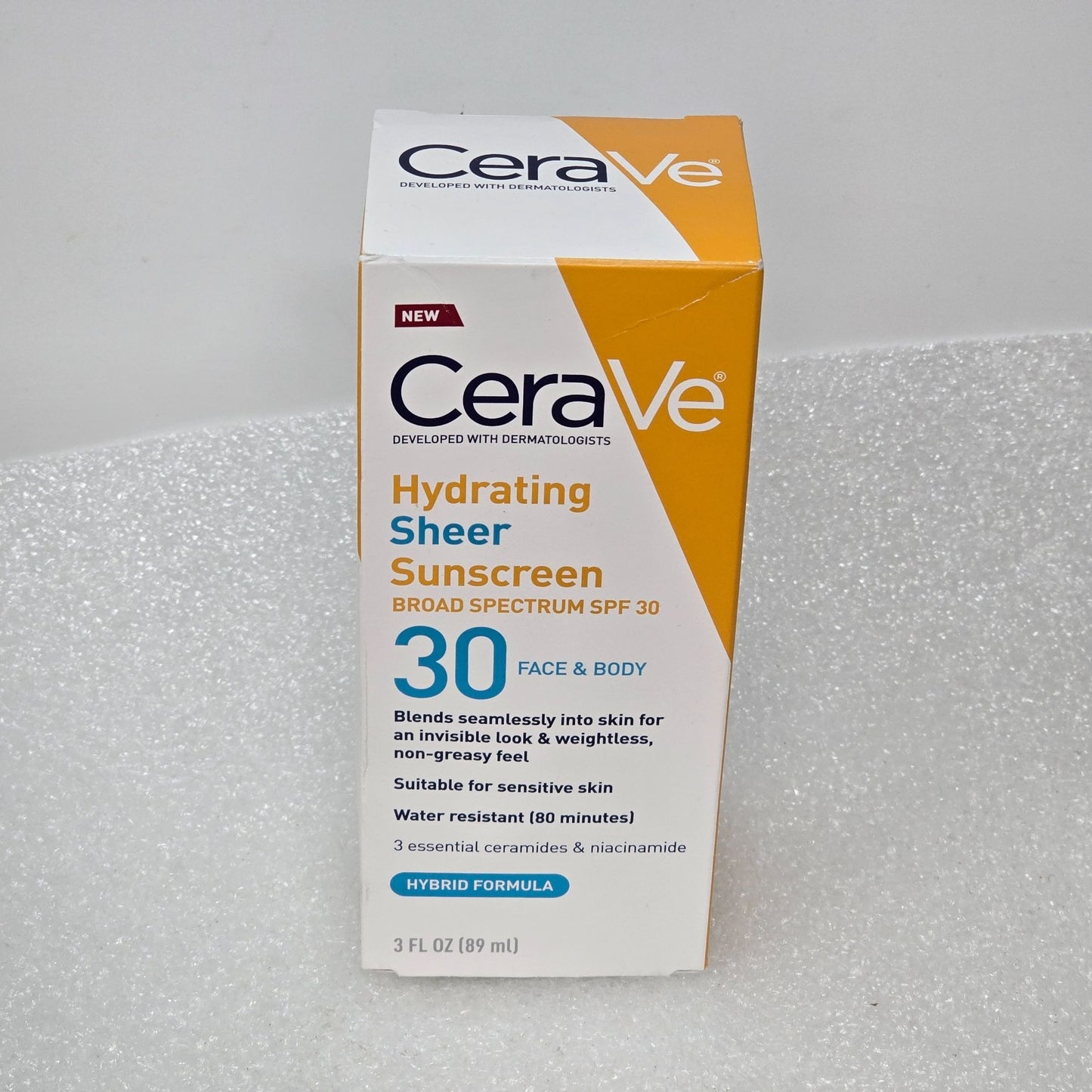 CeraVe Hydrating Sheer Sunscreen SPF 30 Face & Body 3 Fl Oz