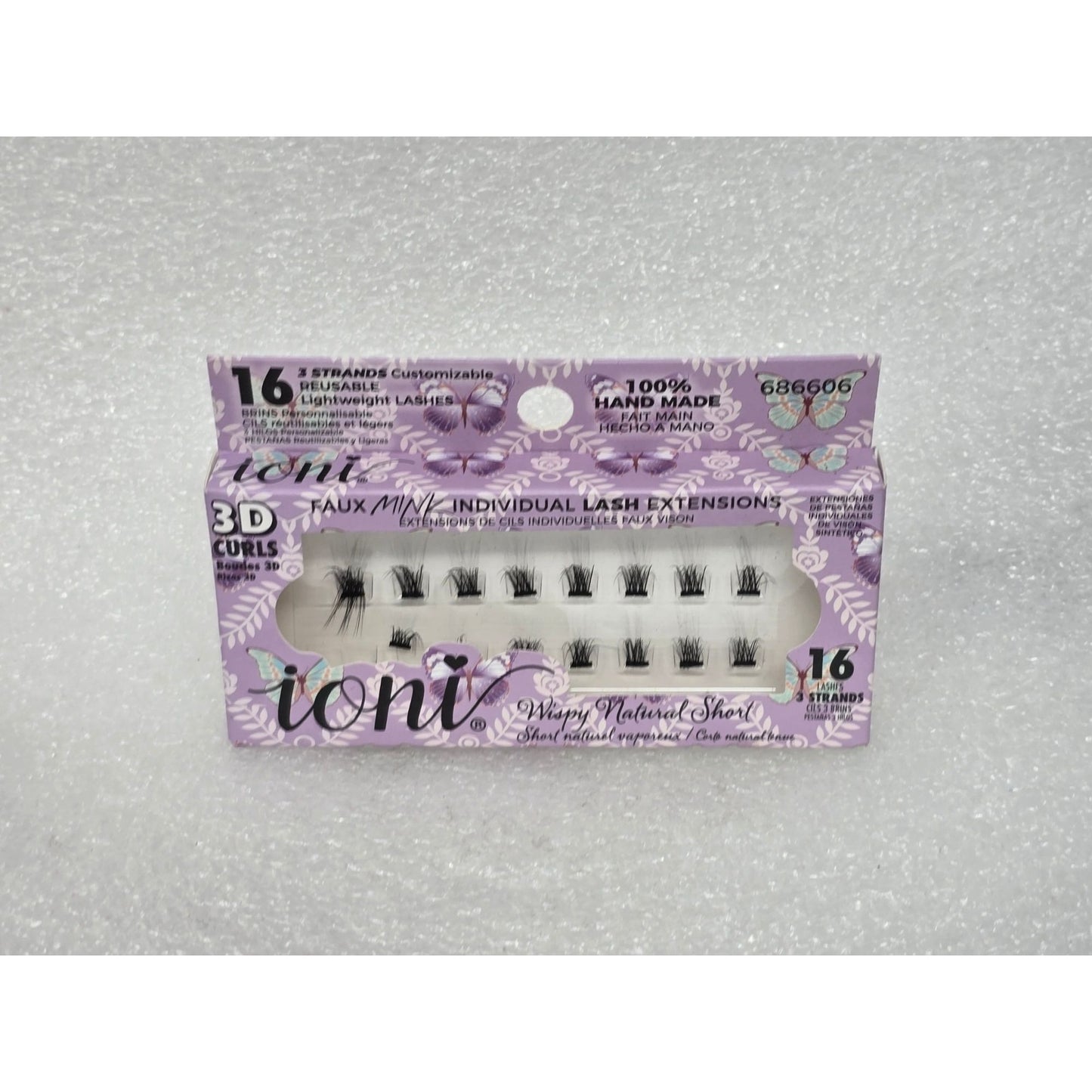 Ioni 3D Curls Faux Mink Wispy Natural Short Individual Lash Extensions 16