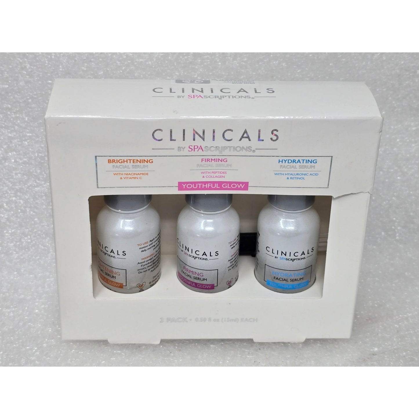 Clinicals by SpaScriptions Youthful Glow Facial Serum Trio Firming & Hydrating