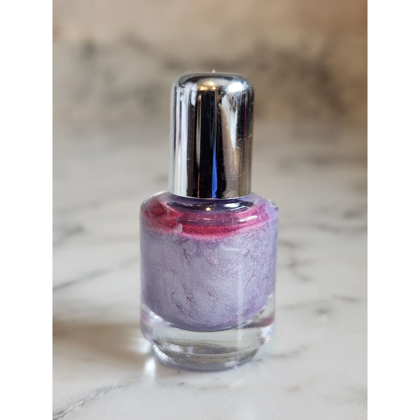 Nail Polish Set of 5 Metallic Purple Pearly White Shimmer Red