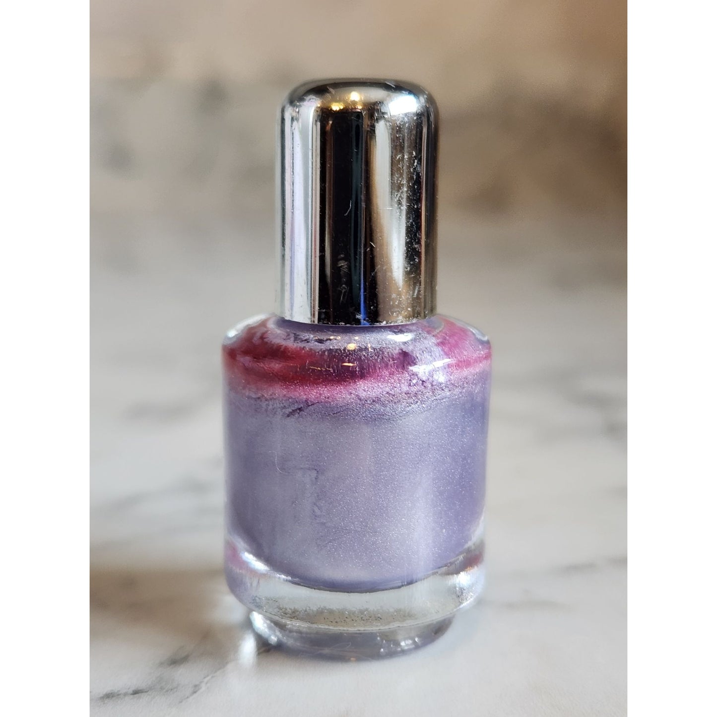 Nail Polish Set of 5 Metallic Purple Pearly White Shimmer Red