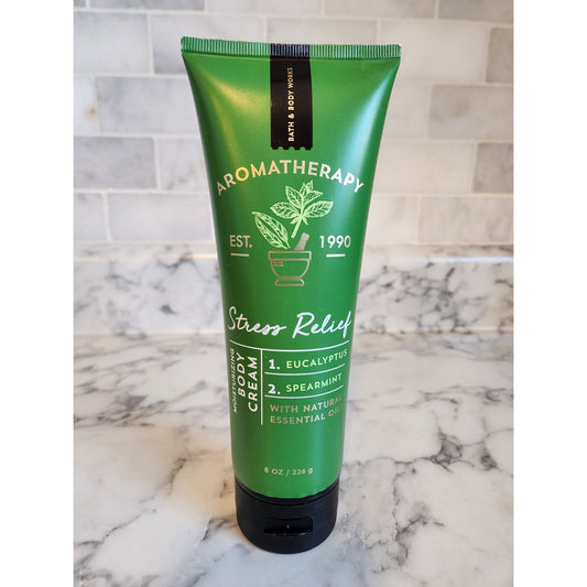 Bath & Body Works Aromatherapy Stress Relief Body Cream Eucalyptus Spearmint 8Oz