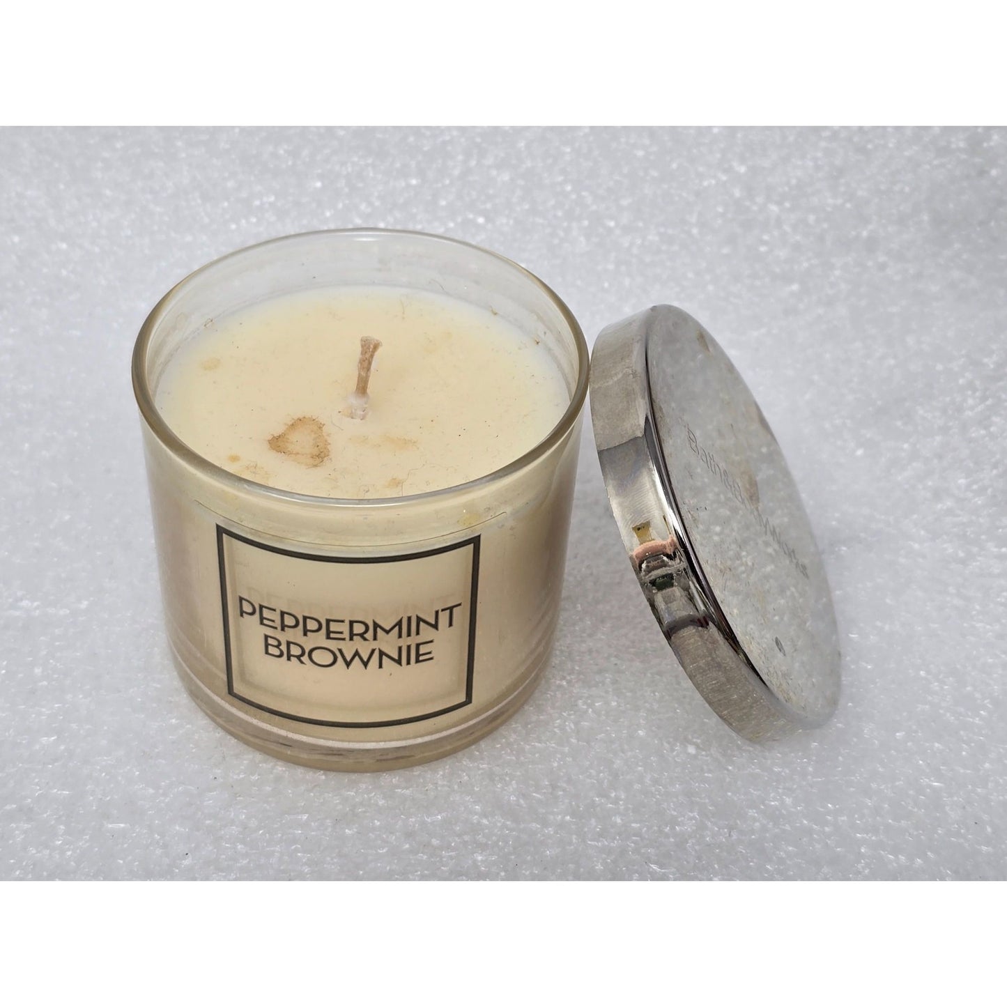 Bath & Body Works Peppermint Brownie Mini Candle 4 Oz With Silver Lid