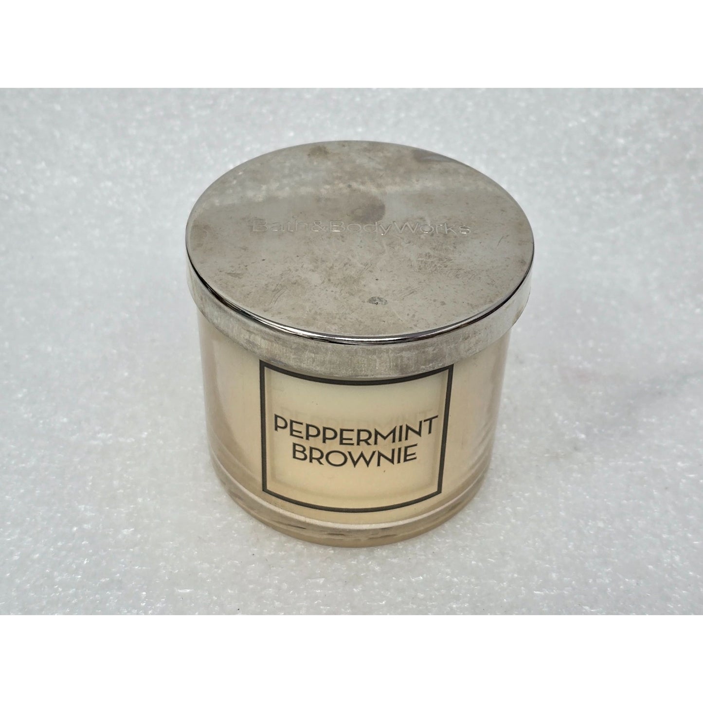 Bath & Body Works Peppermint Brownie Mini Candle 4 Oz With Silver Lid