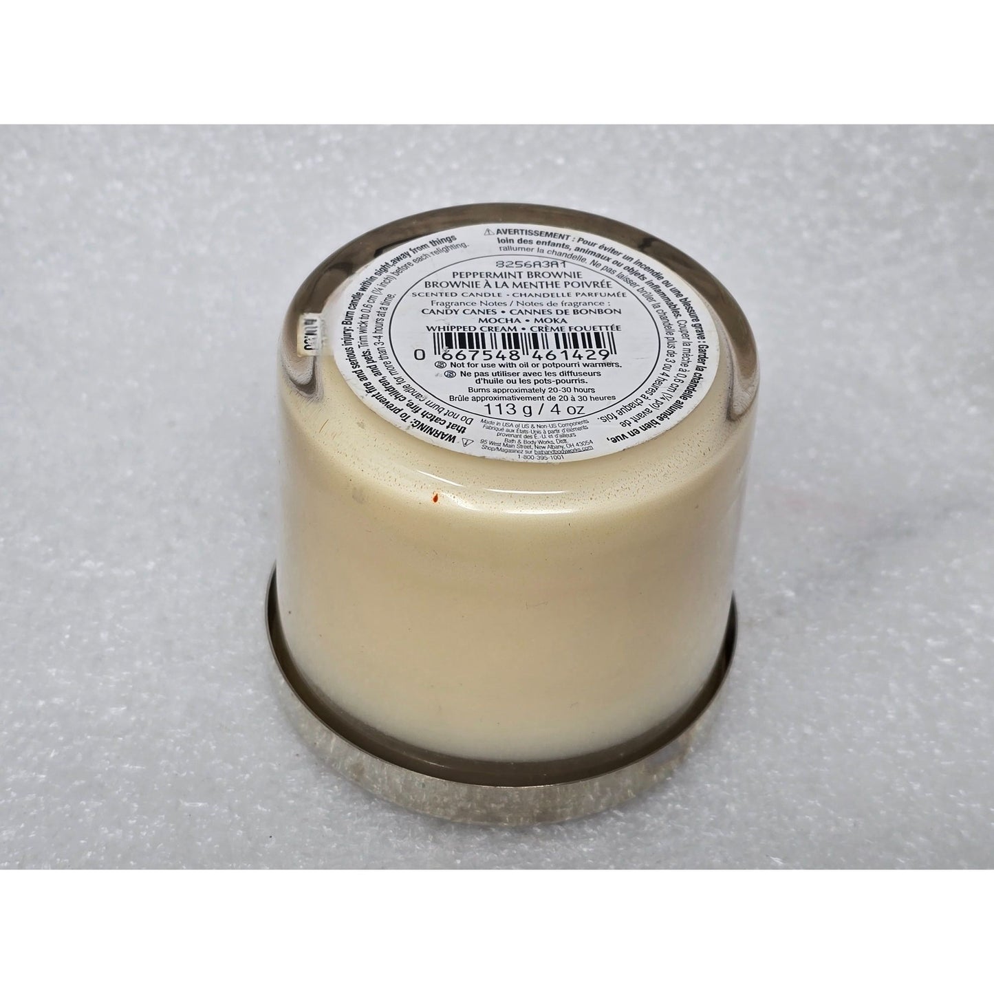 Bath & Body Works Peppermint Brownie Mini Candle 4 Oz With Silver Lid