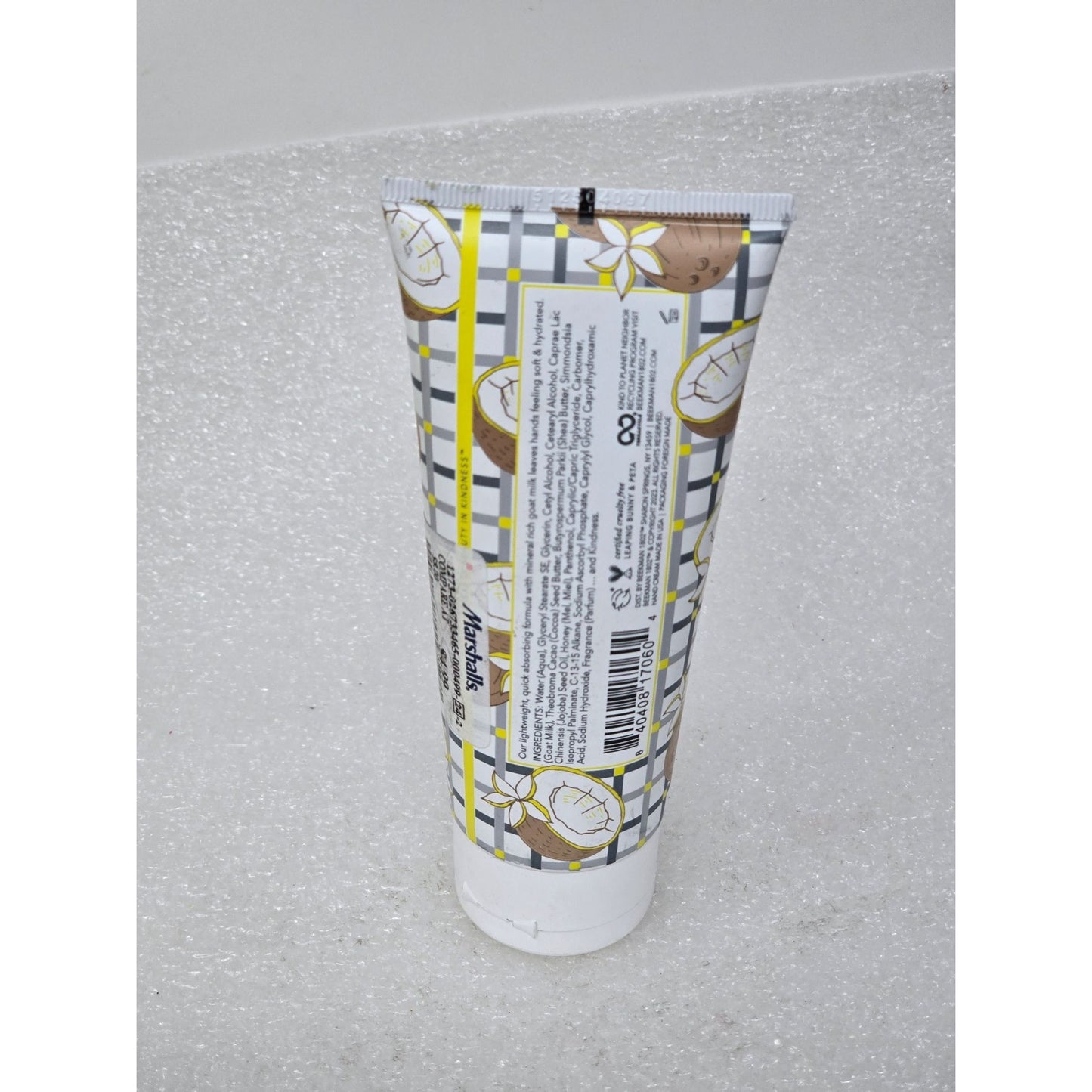 Beekman 1802 Coconut Cream Goat Milk Hand Cream 3.4 Fl Oz Hydrating & Nourishing