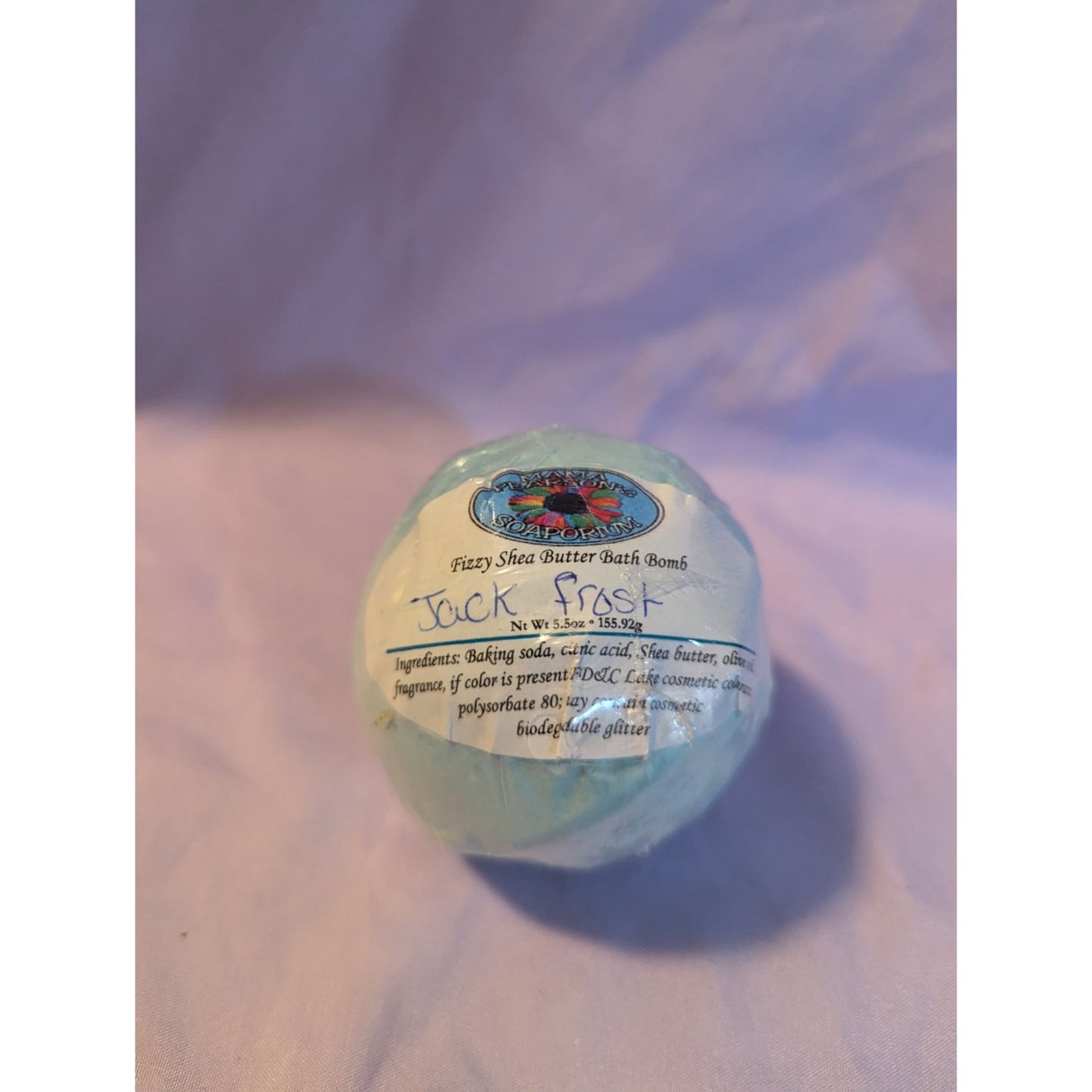 Mama Pearson's Soaporium Jack Frost Fizzy Shea Butter Bath Bomb 5.5 Oz