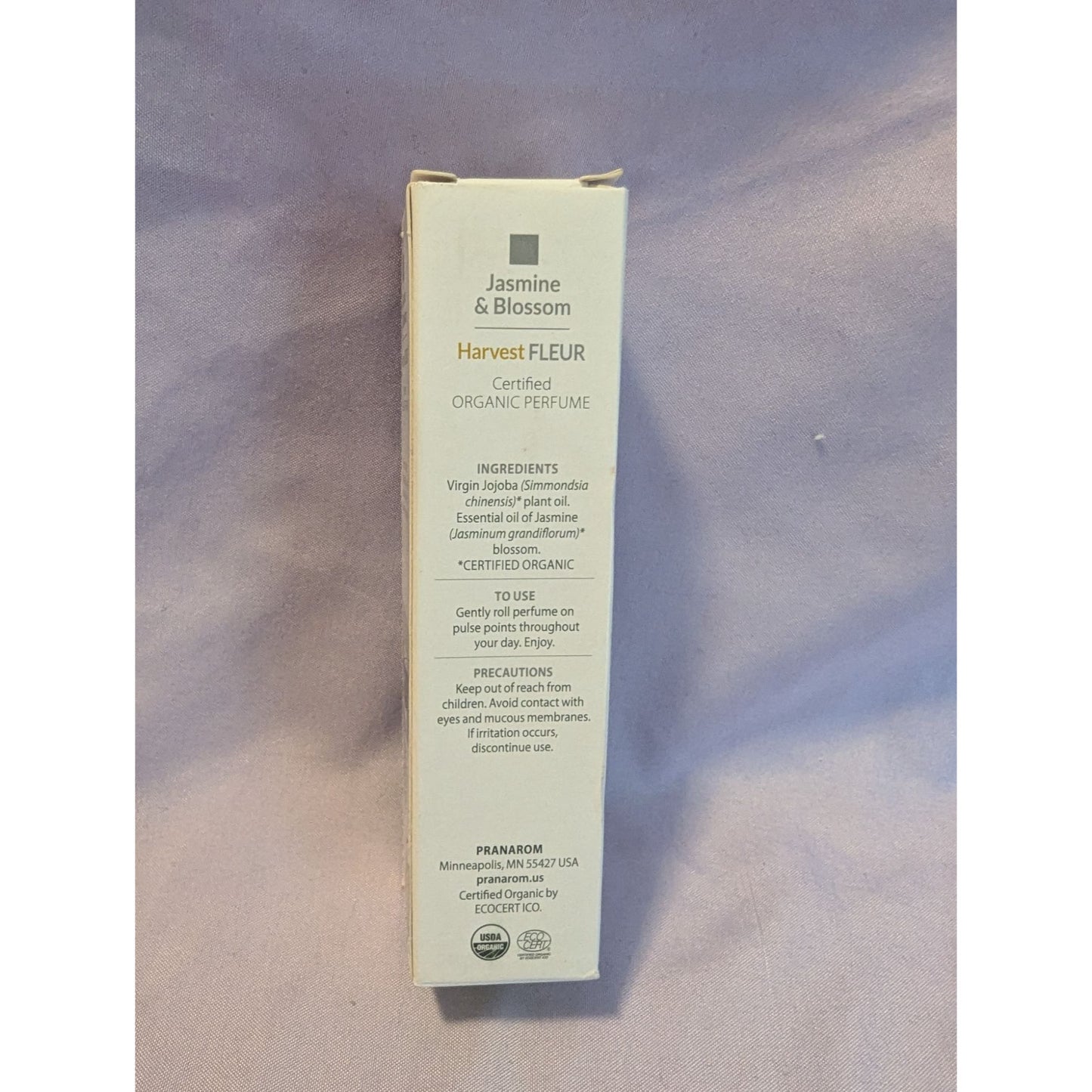 Pranarom Jasmine Blossom Certified Organic Perfume Roller 0.33 Fl Oz/10ml