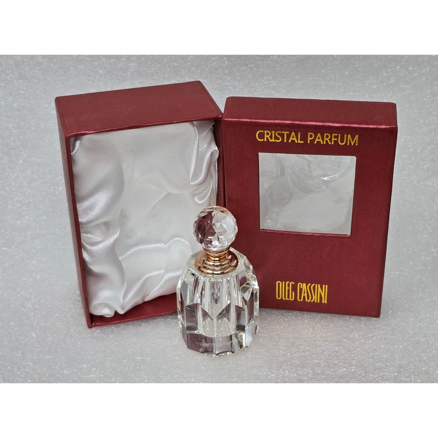 Crystal Perfume Bottle By Oleg Cassini With Gift Box Rose4