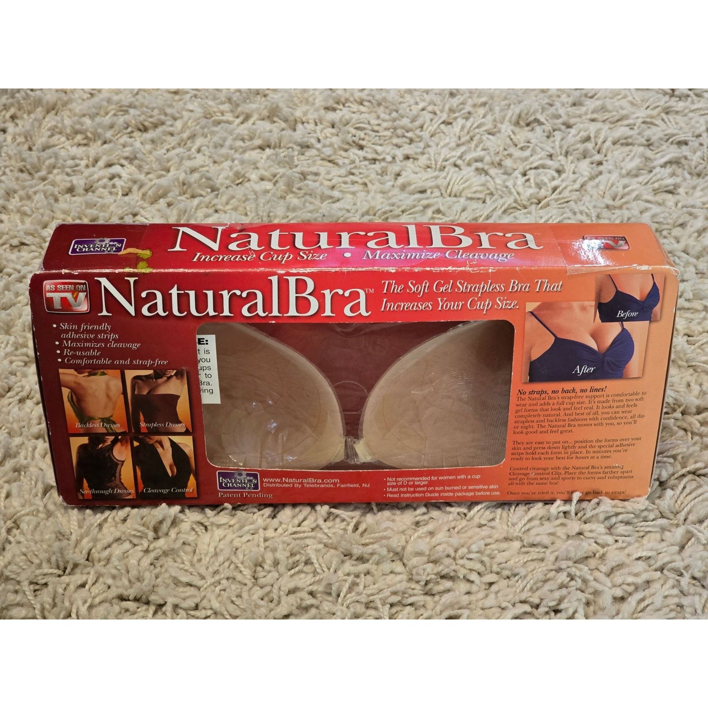 NaturalBra Strapless Soft Gel Adhesive Bra Increase Cup Size Cleavage Control