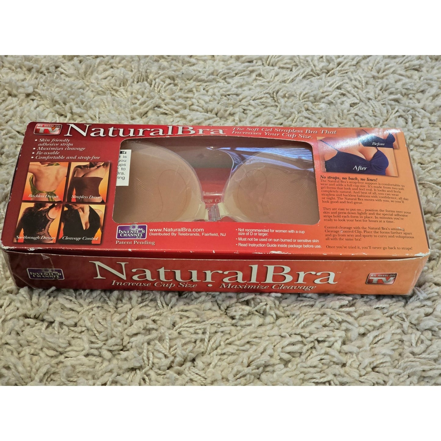 NaturalBra Strapless Soft Gel Adhesive Bra Increase Cup Size Cleavage Control