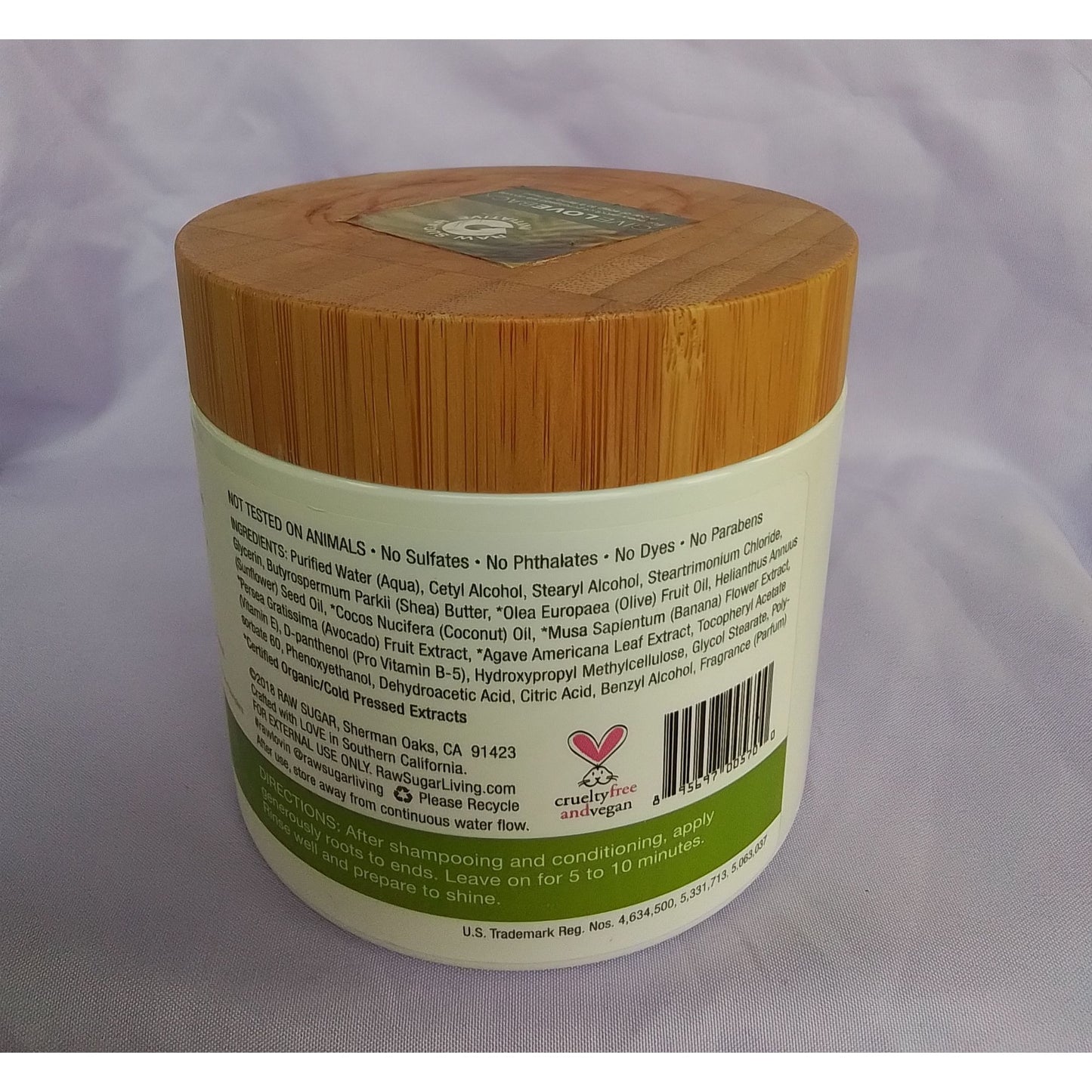 Raw Sugar Healing Power Hair Masque Avocado Banana Oil Coconut Milk Agave 12 Oz