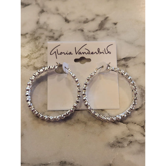 Gloria Vanderbilt Silver-Tone Textured Hoop Earrings