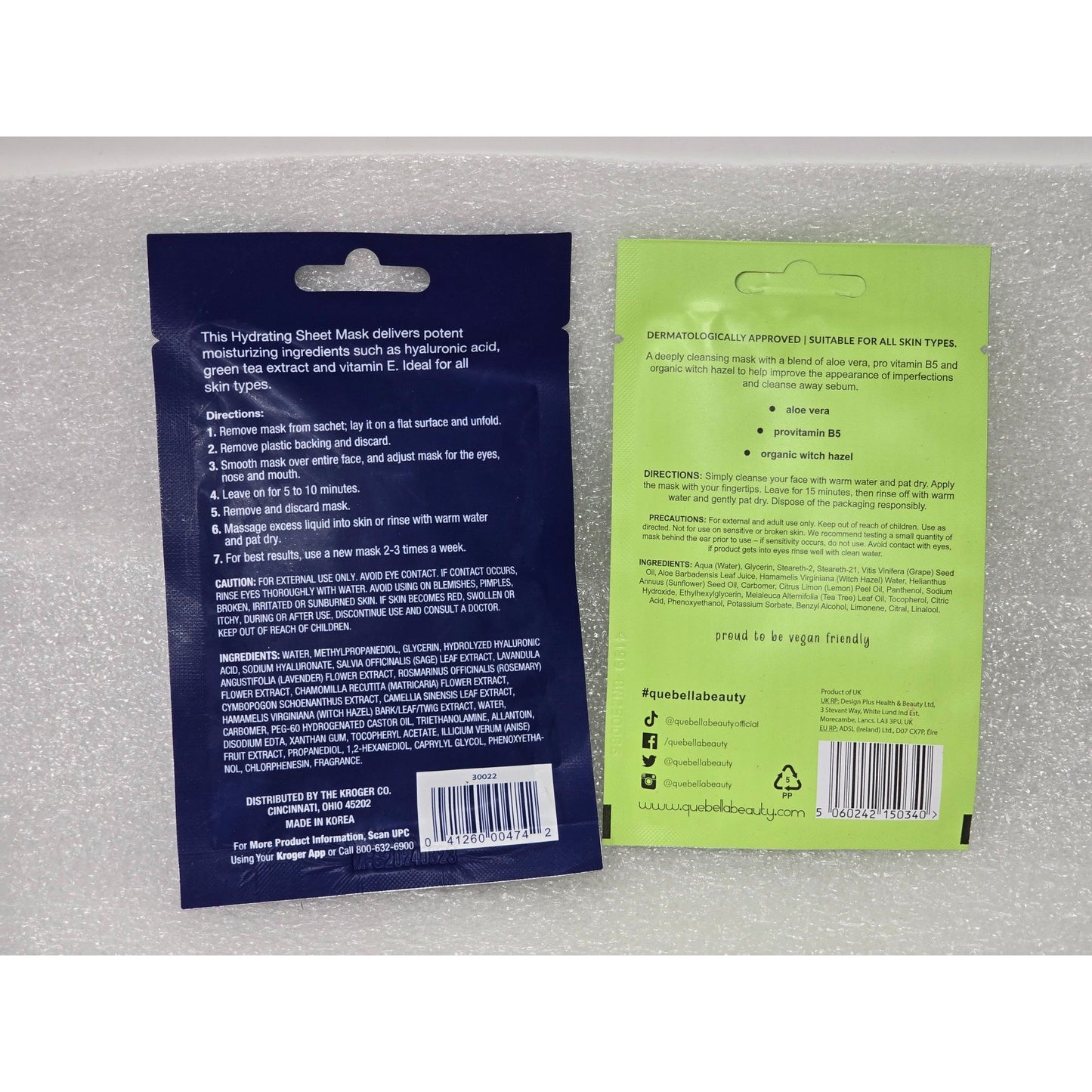 Pretty Savvy Hydrating Face Mask & Que Bella Cleansing Cream Mask Set