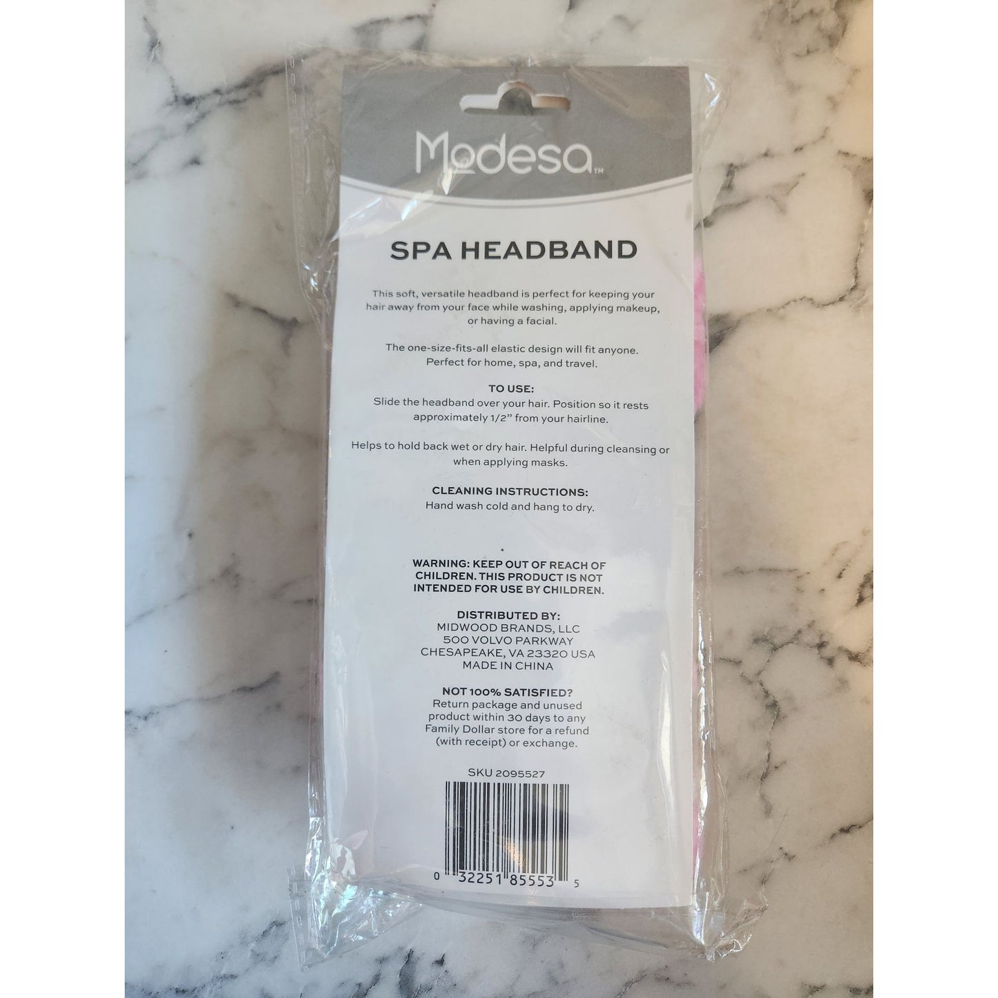 Modesa Pink Spa Headband With White Polka Dots