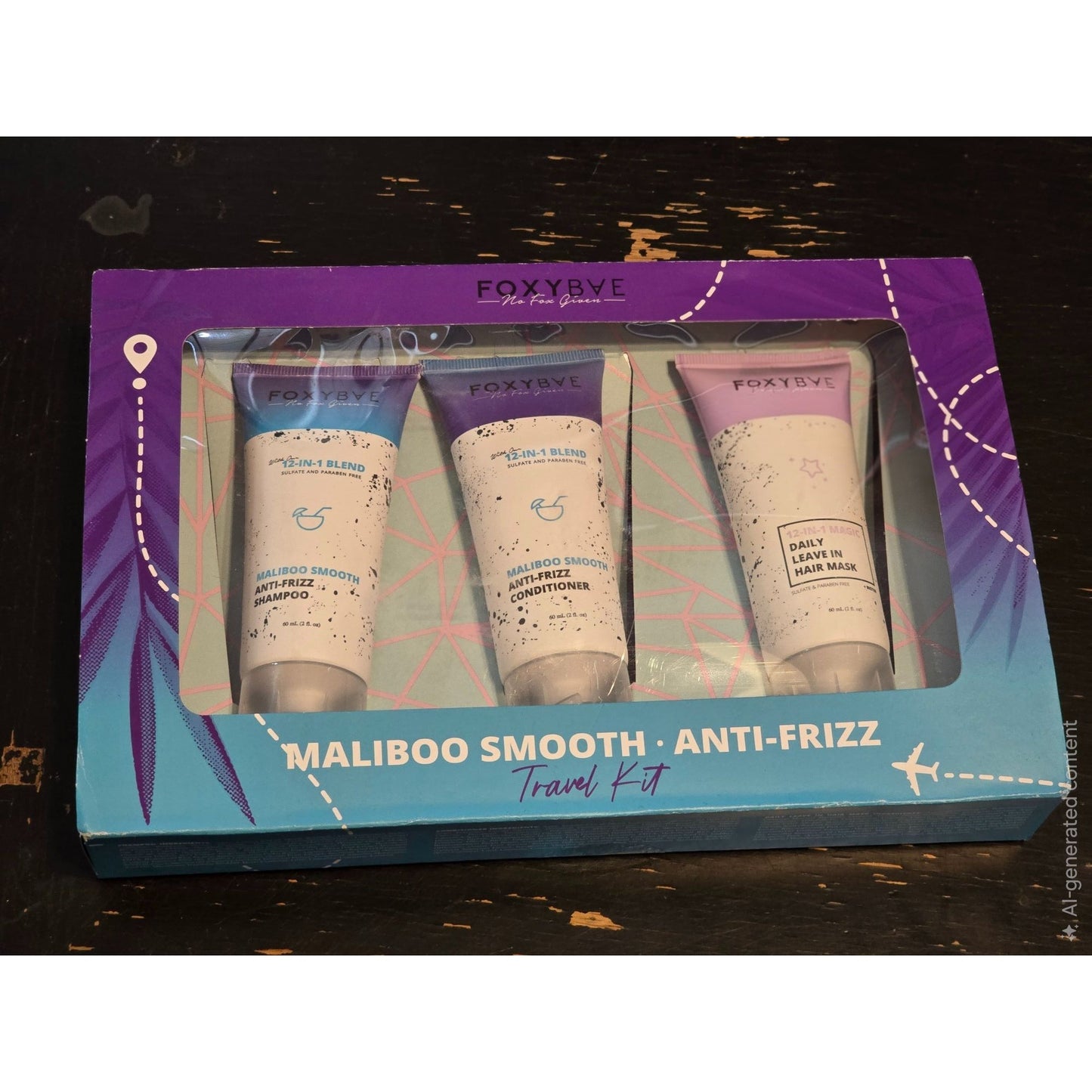 Foxybae Malibu Smooth + Anti-Frizz Travel Kit - Shampoo Conditioner & Hair Mask