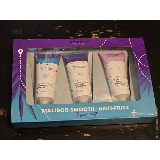 Foxybae Malibu Smooth + Anti-Frizz Travel Kit - Shampoo Conditioner & Hair Mask