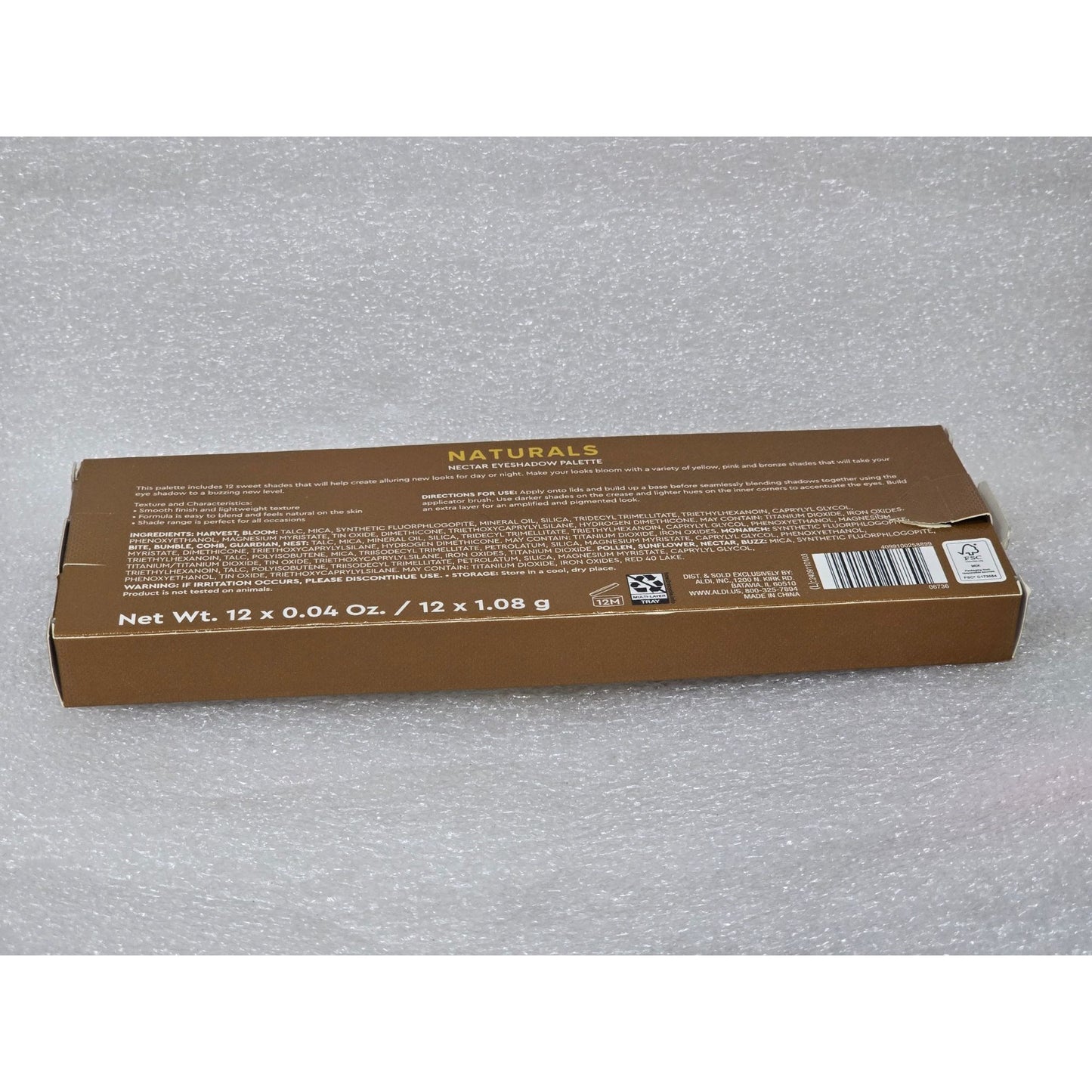 Lacura Naturals Nectar Eyeshadow Palette 12 Shades With Brush & Mirror
